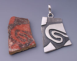 Black on Red Pottery Shard Replica 2009